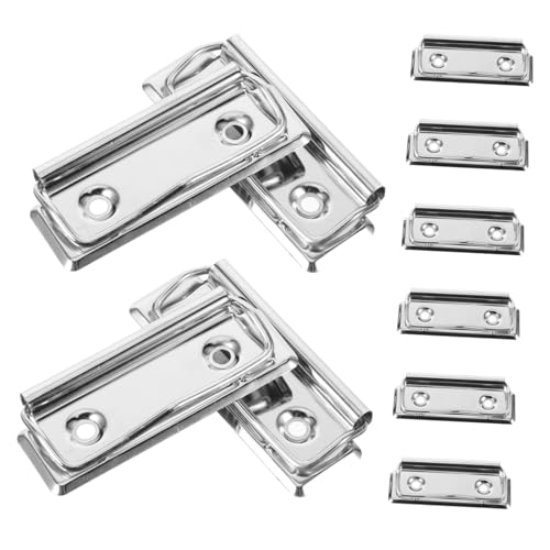 Angoily 10 Stück Metallplattenclip Klemmen für Ordnerklemmen Robuster Clip für die Zwischenablage groß mit Büro-Schreibtafel-Clips Klemmbretter für Zwischenablagen Silver von Angoily