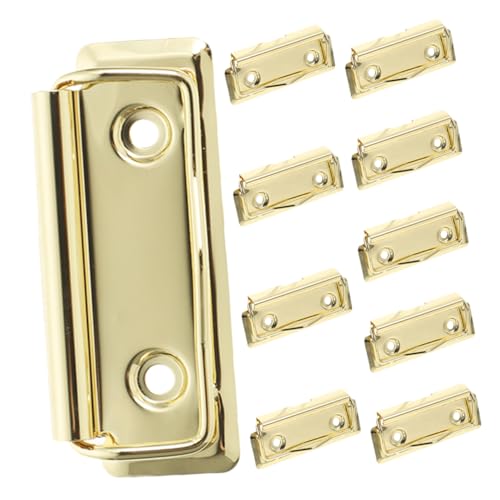 Angoily 10 Stück Ordnerzubehör Befestigungsklammern Für Klemmbretter Klemmbrettklammern Aus Metall Clip Für Bretter Schreibtafelklammern Aus Metall Pinnwand-clips Aluminiumlegierung Golden von Angoily