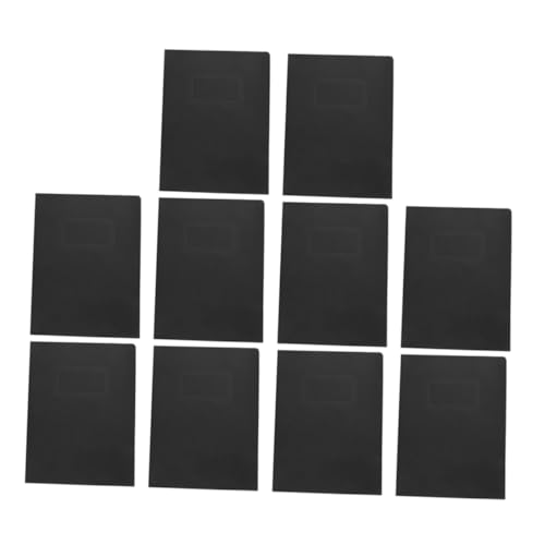Angoily 10 Stück Papier Organizer mit Zwei Taschen Faltbare Dokumentenmappe aus Schwarzem Papier Großer Fassungsvermögen Ordner für Büro Schule Geschäft und Home Office von Angoily