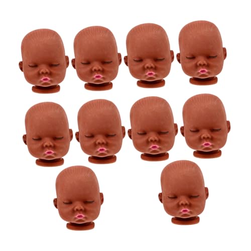 Angoily 10 Stück Puppenkopfzubehör Miniatur Babypuppe Häkeln Unser Teile Kreativer Spielzeugkopf Handgefertigte Puppenköpfe Spielzeugzubehör Für Bastelzubehör Coffee Vinyl von Angoily