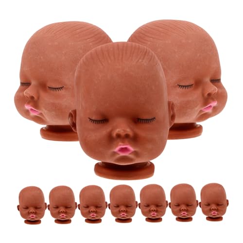 Angoily 10 Stück Puppenkopfzubehör Vinyl Zubehör Für Babypuppen Mini Teile Häkeln Unser Schlüsselanhänger DIY Puppenköpfe Dekorative Puppenköpfe DIY Puppe Kleine Köpfe Bastelzubehör Coffee von Angoily