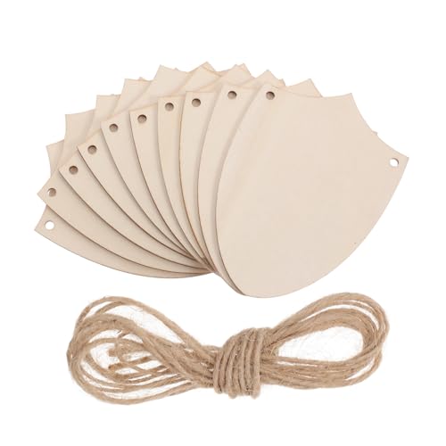 Angoily 10 Stück Ritter-partygeschenke Abzeichen Liefert Holzplakette Leer Holzschild Mittelalterliche Partygeschenke Holz Selber Machen Pappelbrett von Angoily