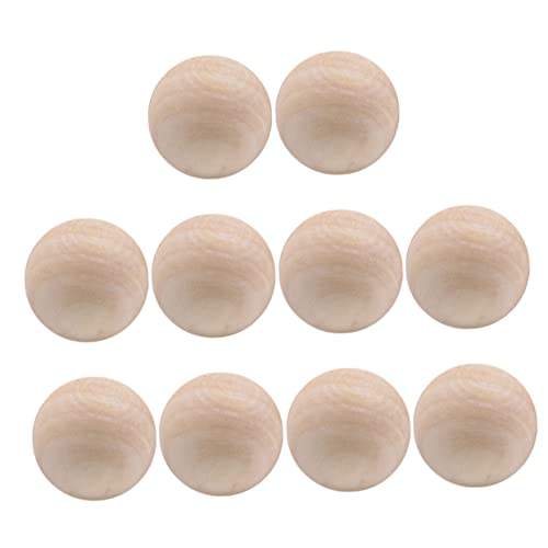 Angoily 10 Stück Runde Holzperlen ohne Bohrung Naturholzfarbe Diy Bastelzubehör für Schmuckherstellung und Dekoration Glatte Oberfläche für Schreibprojekte von Angoily