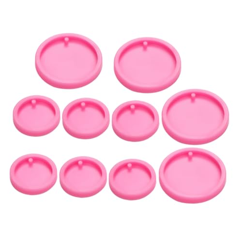 Angoily 10 Stück Schlüsselanhänger Gießform Runde Epoxidharz Formen für Diy Anhänger Schmuck und Bastelarbeiten für Projekte und von Angoily