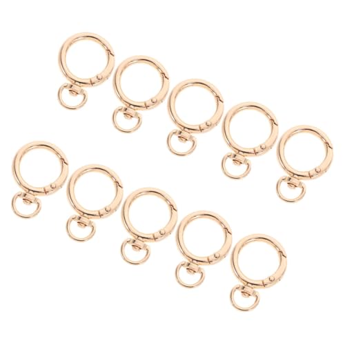 Angoily 10 Stück Schnappschnalle Kreisschlüsselring Schlüsselanhänger-Bastelset Federschnalle Geldbörsenklammern für Handtaschen Schlüsselhaken für Geldbeutel Drehschütze Legierung Golden von Angoily