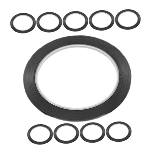 Angoily 10 Stück Schwarzes Klebeband Whiteboard-Klebeband dünnes schwarzes Band Kartenbänder Whiteboard-Zubehör trocken abwischbares Tafelband Feinband Nadelstreifenband das Haustier von Angoily