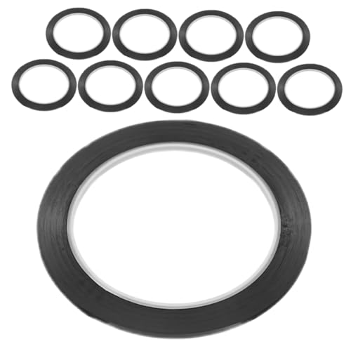 Angoily 10 Stück Schwarzes Klebeband trocken abwischbares Klebeband schwarzes Abdeckband Nadelstreifenband für Whiteboards Pinnwandband Feinband dünnes schwarzes Band das Haustier von Angoily