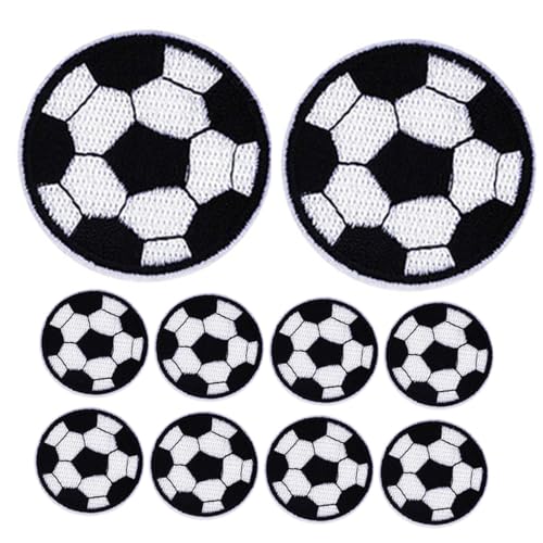 Angoily 10 Stück Selbstklebende Fußball Patches Strapazierfähige Dekorative Aufnäher für Kleidung Rucksäcke Jacken zum Reparieren und Verschönern von Alltagskleidung von Angoily