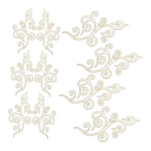 Angoily 10 Stück Selbstklebende Goldbestickte Blumen Applikationen mit Wolkenmuster zum Aufbügeln und Nähen für Hochzeitskleider Bühnenkostüme DIY Dekoration und Festliche Kleidung von Angoily