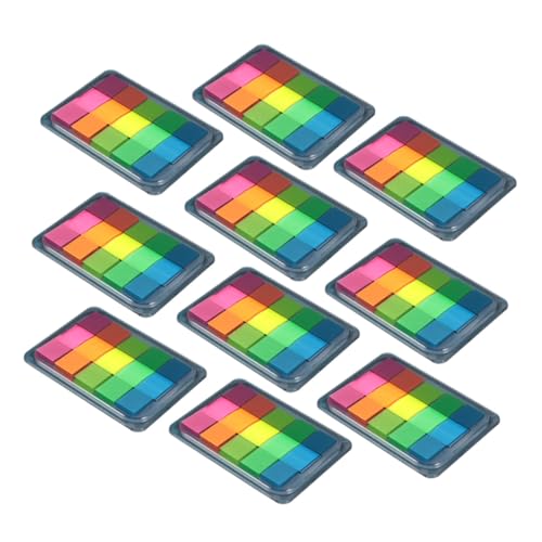 Angoily 10 Stück Selbstklebende Transparente Index Label Sticker aus Hochwertigem Pet Wiederverwendbare Haftnotizen in Leuchtenden Farben zum Markieren Organisieren und Priorisieren im von Angoily