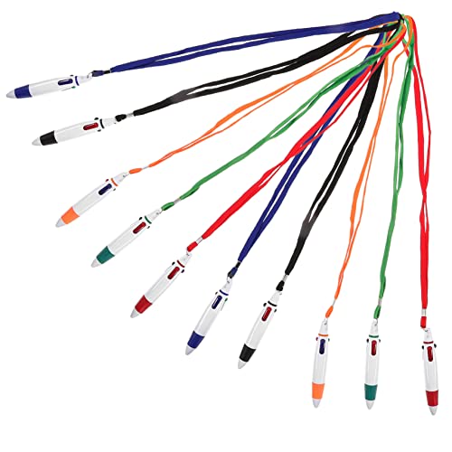 Angoily 10 Stück Stift für briefpapier büromaterial Retraktierbarer Kugelschreiber Schlüsselanhänger-Stift, Lanyard-Stift Schreiben Ball Stifte bunt Stifte für die Schule pp von Angoily