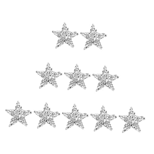 Angoily 10 Stück Strassharz Stofftuch Patch Kleidung Verzierungen Abziehbild Kunst Flecken nähen Sterling Aufkleber mit Pentagramm-Patches Sternaufkleber für Stoff Silver Angoily 10 Stück Strassharz Stofftuch Patch Kleidung Verzierungen Abziehbild Kunst Flecken nähen Sterling Aufkleber mit Pentagramm-Patches Sternaufkleber für Stoff Silver von Angoily