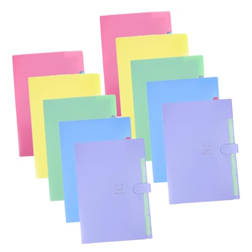 Angoily 10 Stück Teiliges Aktenordner Erweiterbare und Tragbare Dokumentenmappe Farbige Hand Akkordeon Organizer für Büro und Schule Leicht und Platzsparend von Angoily