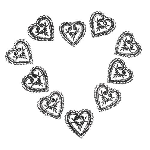 Angoily 10 Stück Teiliges Bestickte Herzform Aufnäher aus Schwarzer Organzaspitze Langlebige DIY Kleidung Patches zum Aufnähen und Verzieren von Jacken Taschen Jeans Reparierend und Angoily 10 Stück Teiliges Bestickte Herzform Aufnäher aus Schwarzer Organzaspitze Langlebige DIY Kleidung Patches zum Aufnähen und Verzieren von Jacken Taschen Jeans Reparierend und von Angoily