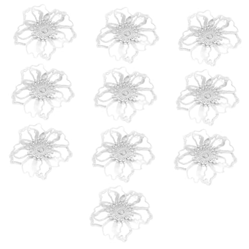 Angoily 10 Stück Teiliges Bestickte Spitzenblumen Aufnäher zum Aufnähen Farbige Applikationen für DIY Kleidung Dekoration Langlebige und Hautfreundliche Stoffpatches für Mode und Handwerk von Angoily