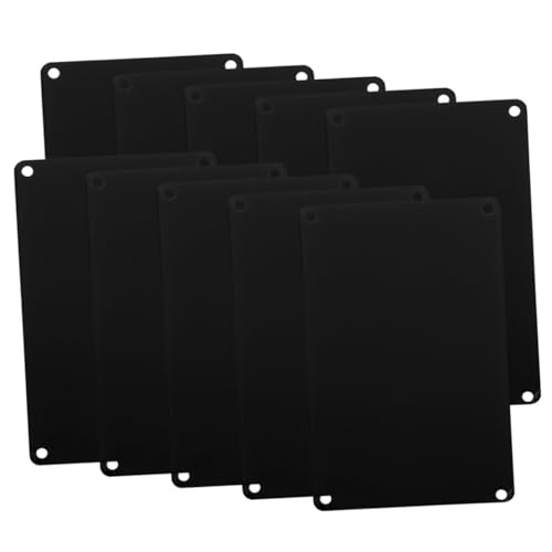 Angoily 10 Stück Teiliges Blanko Aluminium schilder Multifunktionale Namensschilder mit Löchern Schwarz Eloxiert für Tür Büro Dekorationszwecke Gravurfähig Robust und Glatt von Angoily