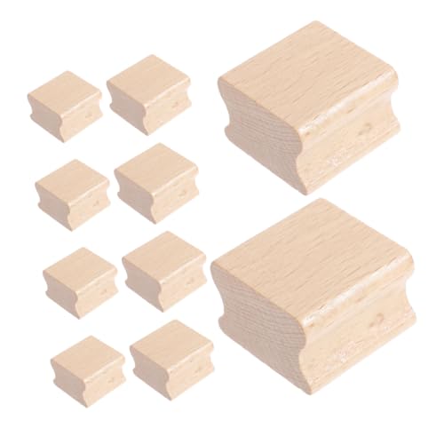 Angoily 10 Stück Teiliges Buchenholz Stempelblöcke mit Rillen Präzise Geschnitzte DIY Stempel Holzklötze für Scrapbooking Basteln Dokumentenversiegelung Vielseitige Holzstempel für von Angoily