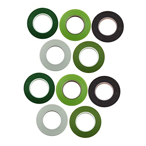 Angoily 10 Stück Teiliges DIY Floristenband Buntes Floristen klebeband in Farben Selbstklebend zum Blumenstängel Wickeln für Blumenarrangements Geschenkverpackung Scrapbooking und von Angoily