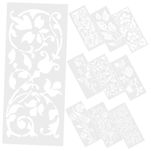 Angoily 10 Stück Teiliges DIY Pflanzen Schablonen Praktische Malvorlagen für Projekte für Scrapbooking Tagebuchgestaltung Zeichenfähigkeiten von Angoily