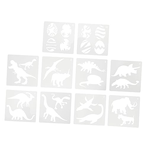 Angoily 10 Stück Teiliges Dinosaurier Malschablonen aus Wiederverwendbare Kanten Glatte Oberfläche für DIY Wand Textil und Airbrush Malerei Sicher für Erwachsene Angoily 10 Stück Teiliges Dinosaurier Malschablonen aus Wiederverwendbare Kanten Glatte Oberfläche für DIY Wand Textil und Airbrush Malerei Sicher für Erwachsene von Angoily