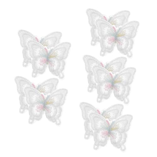 Angoily 10 Stück Teiliges Doppellagige Spitzen-schmetterling-applikationen Handgenäht für Brautkleider Festmode DIY Kleidung Schuhe und Accessoires von Angoily
