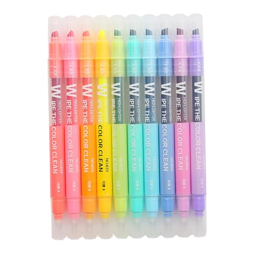 Angoily 10 Stück Teiliges Doppelseitiger Textmarker mit Schmaler und Breiter Spitze Radierbare Marker für Klare Verschmierungsfreie Notizen Farbenfrohes Design für Schüler und Studenten Angoily 10 Stück Teiliges Doppelseitiger Textmarker mit Schmaler und Breiter Spitze Radierbare Marker für Klare Verschmierungsfreie Notizen Farbenfrohes Design für Schüler und Studenten von Angoily