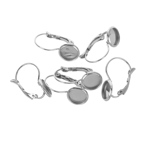 Angoily 10 Stück Teiliges Edelstahl Ohrhaken mit Flachem Runden Ohrring für DIY Schmuckherstellung Leichte Glatte Ohrhaken Ohrschmuck Basis Elegantes Design für Vielseitige Anlässe von Angoily