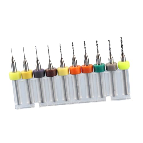 Angoily 10 Stück Teiliges Hartmetall Mikro bohrer Set für Pcb Leiterplatten Cnc Gravur Präzise Verschleißfest Hohe Härte Vielseitig für Kunststoff Holz und Schmuckherstellung von Angoily