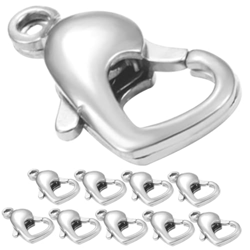 Angoily 10 Stück Teiliges Herz Karabinerverschluss Polierte Schmuckverschluss Verbinder für Halsketten und Armbänder Glatte Oberfläche Rostfrei für DIY Schmuckherstellung Angoily 10 Stück Teiliges Herz Karabinerverschluss Polierte Schmuckverschluss Verbinder für Halsketten und Armbänder Glatte Oberfläche Rostfrei für DIY Schmuckherstellung von Angoily