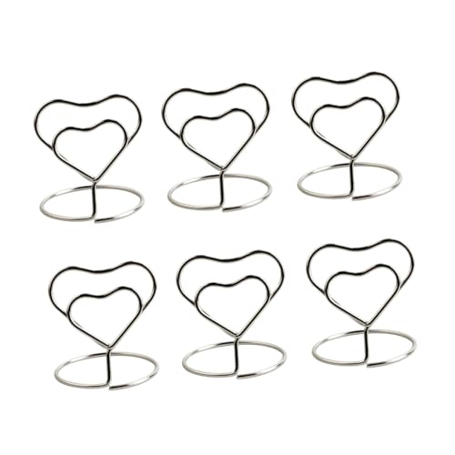 Angoily 10 Stück Teiliges Herzförmige Tischkartenhalter aus Silber Draht Memo Tischnummernhalter für Hochzeit Party und Festliche Dekoration Wiederverwendbar und Stabil mit Rundem Ringfuß Angoily 10 Stück Teiliges Herzförmige Tischkartenhalter aus Silber Draht Memo Tischnummernhalter für Hochzeit Party und Festliche Dekoration Wiederverwendbar und Stabil mit Rundem Ringfuß von Angoily