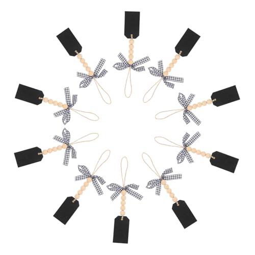 Angoily 10 Stück Teiliges Holzperlen Anhänger mit Doppelseitiger für Diy Beschriftungen Dekorieren und Hinterlassen von Nachrichten Praktischer Aufhängung von Angoily