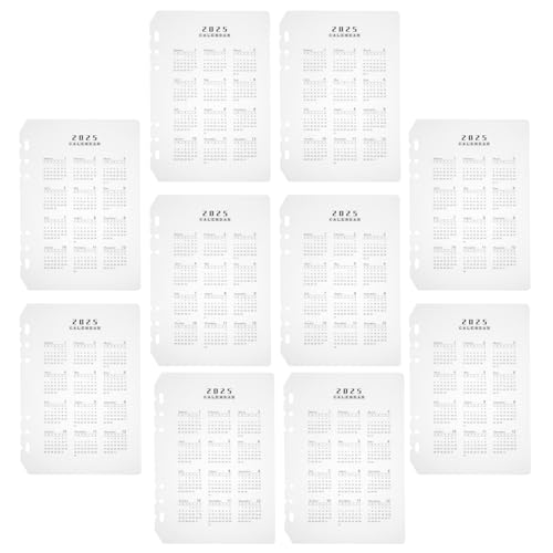Angoily 10 Stück Teiliges Kalender Trennblätter aus PP Kalender Organizer mit Löchern Transparente Trennwände für Notizen und Planung von Angoily