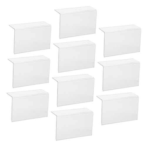 Angoily 10 Stück Teiliges Kleiner Selbstklebender Acryl Schildhalter Platzsparend Klarer Förmiger Ständer für Preisschilder Etiketten und Namenskarten Vielseitig für Handel Büro und von Angoily