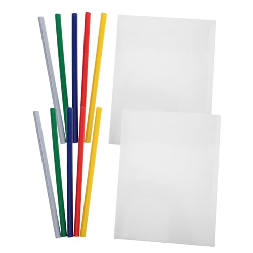 Angoily 10 Stück Teiliges Kunststoff schiebebinder Transparent mit Zugstange Robuster Dokumentenordner für Bürobedarf und Projektordner Vielseitiger Organizer für Papier und Berichte von Angoily