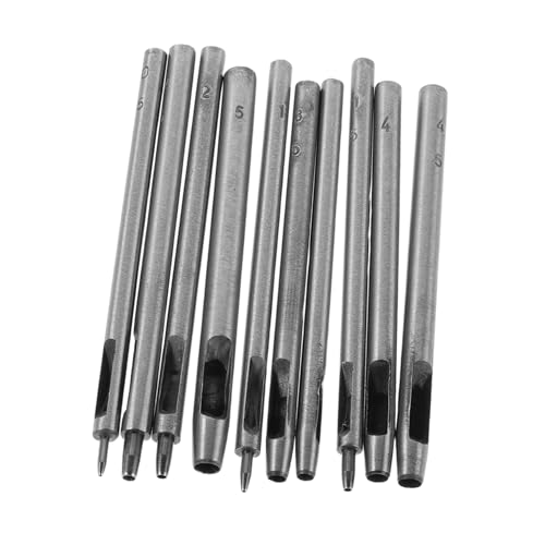 Angoily 10 Stück Teiliges Leder-lochstanzer Robustem Stahl mit Vielseitigen Hohlpunch- Geeignet für Leder Canvas Gummi und Papier Einfach zu Bedienen für Anfänger und Professionelle von Angoily