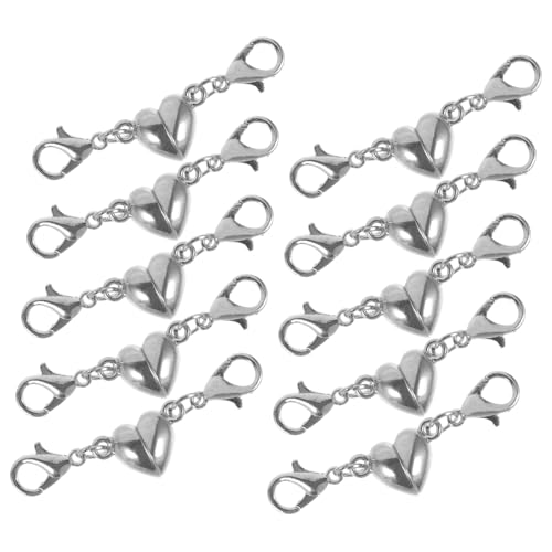 Angoily 10 Stück Teiliges Magnetverschluss für Schmuck Herzförmige Magnetschließe für Diy Armbänder und Langlebig und Robust für Schmuckreparaturen und Projekte von Angoily