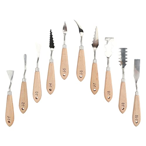 Angoily 10 Stück Teiliges Malmesser Set aus Edelstahl mit Holzgriff Vielseitige Farbspachteln für Ölgemälde und Leinwandmalerei Ergonomisch Langlebig für Künstler Hobby und Kunstunterricht Angoily 10 Stück Teiliges Malmesser Set aus Edelstahl mit Holzgriff Vielseitige Farbspachteln für Ölgemälde und Leinwandmalerei Ergonomisch Langlebig für Künstler Hobby und Kunstunterricht von Angoily