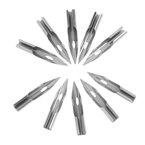 Angoily 10 Stück Teiliges Metall Federkielspitzen Ersatzspitzen für Zeichentusche Stifte Langlebig Leicht für Künstler Tragbar für Indoor Outdoor malbedarf von Angoily