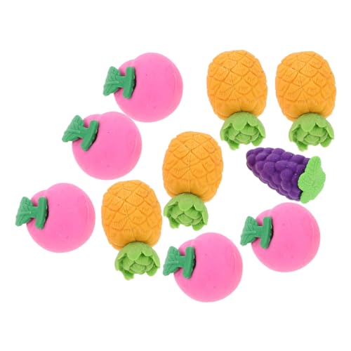 Angoily 10 Stück Teiliges Mini Radiergummis Obst Gemüse Niedliche Bleistiftradierer für Schüler Robust und Langlebig als Schulbelohnung Partyfüllung und Schulausstattung von Angoily