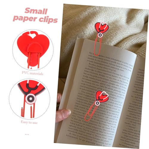 Angoily 10 Stück Teiliges Niedliche PVC Lesezeichen und Papierklammern Wiederverwendbare Bunte Büroklammern Multifunktional als Dokumentenhalter Partydeko und von Angoily