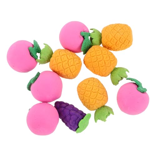 Angoily 10 Stück Teiliges Obst Gemüse Radiergummis für Puzzle Radiergummi Langlebig Bunte Frucht Gemüseformen als Schulbelohnung für Schreibtischgebrauch von Angoily