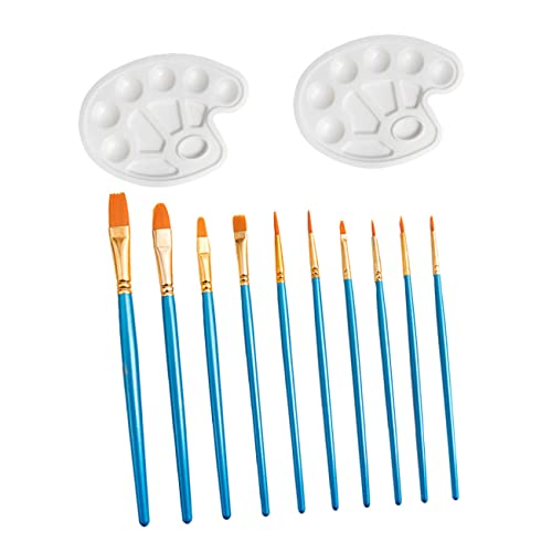 Angoily 10 Stück Teiliges Perlblau Nylon Malpinsel Set mit Teiligem Mischpalette Aquarell Pinsel Set Langlebig Verschiedene für Präzise Striche Geeignet für Acrylfarben und Wasserfarben Angoily 10 Stück Teiliges Perlblau Nylon Malpinsel Set mit Teiligem Mischpalette Aquarell Pinsel Set Langlebig Verschiedene für Präzise Striche Geeignet für Acrylfarben und Wasserfarben von Angoily