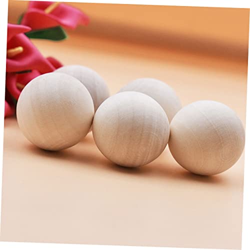 Angoily 10 Stück Teiliges Runde Holzperlen aus Natur lotus holz Glatte Oberfläche Solide Farbe ohne Loch für DIY Bastelarbeiten Malen Schnitzen Schmuckherstellung und Dekoration von Angoily