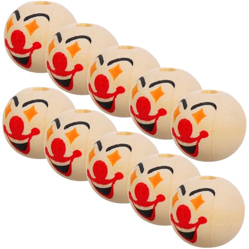 Angoily 10 Stück Teiliges Runde Holzperlen mit Clown Gesicht Kindgerechte Bastelperlen aus Sicherem Holz für Armbänder Halsketten Ohrringe für Kindergeburtstage Familienaktivitäten DIY Angoily 10 Stück Teiliges Runde Holzperlen mit Clown Gesicht Kindgerechte Bastelperlen aus Sicherem Holz für Armbänder Halsketten Ohrringe für Kindergeburtstage Familienaktivitäten DIY von Angoily