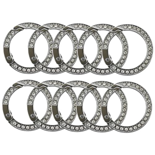 Angoily 10 Stück Teiliges Runde Metall Schlüsselringe mit Strass Federleichte Karabiner Schlüsselanhänger Vielseitig als DIY Zubehör und Schlüsselhalter für Autos Taschen und Handwerk Angoily 10 Stück Teiliges Runde Metall Schlüsselringe mit Strass Federleichte Karabiner Schlüsselanhänger Vielseitig als DIY Zubehör und Schlüsselhalter für Autos Taschen und Handwerk von Angoily