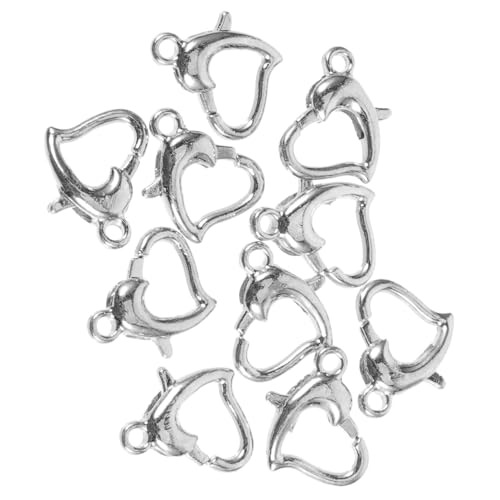 Angoily 10 Stück Teiliges Schmuck DIY Herzförmige Karabinerverschlüsse Metall Langlebiges Verbindungsstück für Halsketten und Armbänder Einfaches Einhändig Öffnen und Schließen Angoily 10 Stück Teiliges Schmuck DIY Herzförmige Karabinerverschlüsse Metall Langlebiges Verbindungsstück für Halsketten und Armbänder Einfaches Einhändig Öffnen und Schließen von Angoily