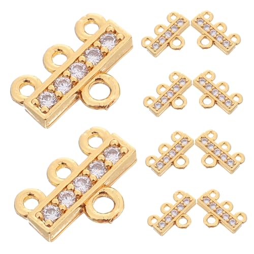 Angoily 10 Stück Teiliges Schmuckverbinder Vergoldet mit Zirkonia Mehrfach-strang Verschluss für DIY Perlenarmbänder Mehrreihige Halsketten Endverschlüsse für Schmuckherstellung Angoily 10 Stück Teiliges Schmuckverbinder Vergoldet mit Zirkonia Mehrfach-strang Verschluss für DIY Perlenarmbänder Mehrreihige Halsketten Endverschlüsse für Schmuckherstellung von Angoily