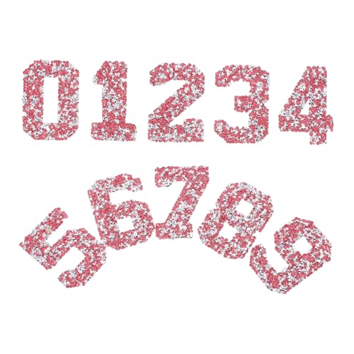 Angoily 10 Stück Teiliges Set Strass Zahlen Patches zum Aufbügeln Selbstklebende Glitzer Applikationen für Diy Kleidung Einfache Anwendung Kreative Zahlen für Sporttrikots Taschen und Angoily 10 Stück Teiliges Set Strass Zahlen Patches zum Aufbügeln Selbstklebende Glitzer Applikationen für Diy Kleidung Einfache Anwendung Kreative Zahlen für Sporttrikots Taschen und von Angoily