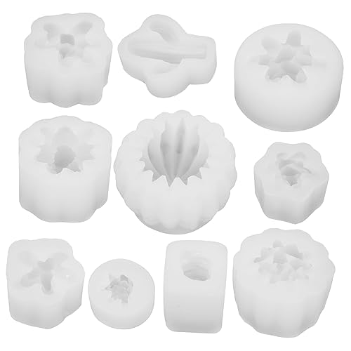 Angoily 10 Stück Teiliges Silikon Kerzenform für DIY Aromatherapie Kerzen und Seifen Flexible Gießform für Kreative Handarbeiten Einfach zu Entformen für Familie und von Angoily