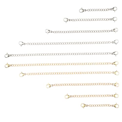 Angoily 10 Stück Teiliges Verlängerungsketten mit Karabinerverschluss Längen für Halsketten Armbänder Fußkettchen Einfaches Befestigen Hautfreundlich Angoily 10 Stück Teiliges Verlängerungsketten mit Karabinerverschluss Längen für Halsketten Armbänder Fußkettchen Einfaches Befestigen Hautfreundlich von Angoily